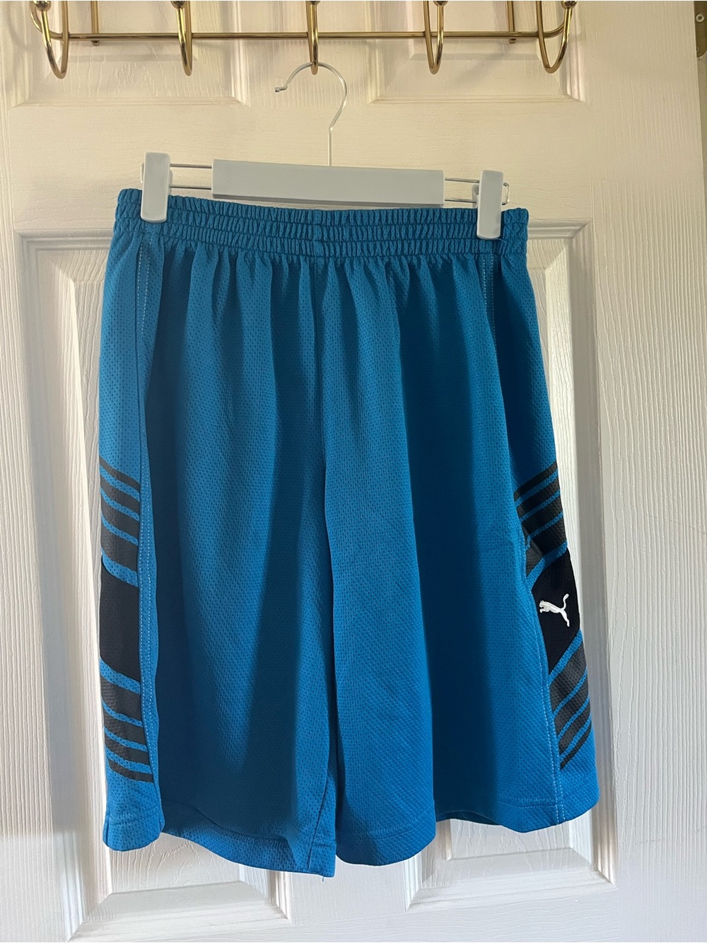 Puma Blue Mesh Athletic Sports Shorts Boys XL